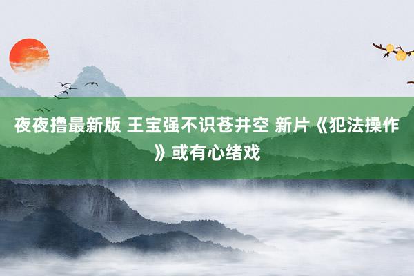 夜夜撸最新版 王宝强不识苍井空 新片《犯法操作》或有心绪戏