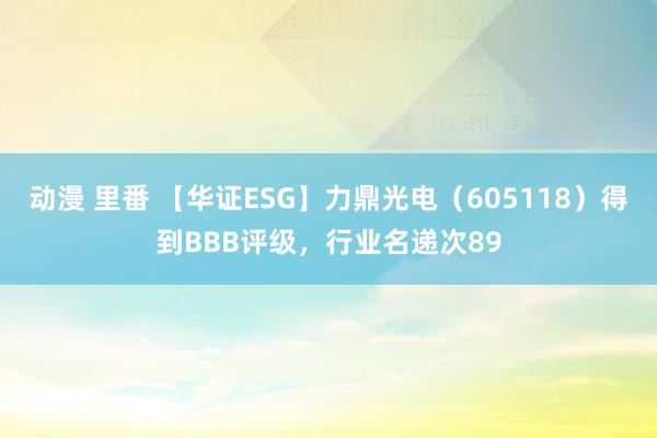 动漫 里番 【华证ESG】力鼎光电（605118）得到BBB评级，行业名递次89