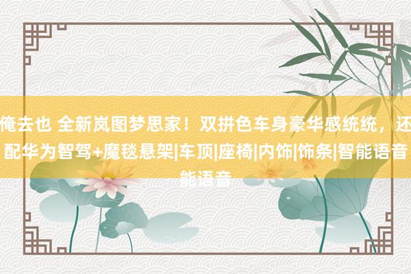 俺去也 全新岚图梦思家！双拼色车身豪华感统统，还配华为智驾+魔毯悬架|车顶|座椅|内饰|饰条|智能语音