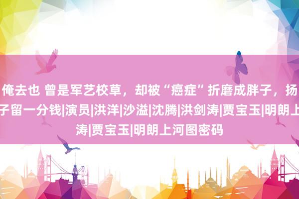 俺去也 曾是军艺校草，却被“癌症”折磨成胖子，扬言不给犬子留一分钱|演员|洪洋|沙溢|沈腾|洪剑涛|贾宝玉|明朗上河图密码