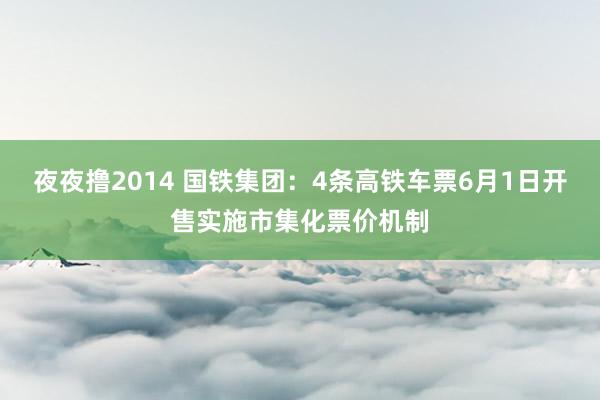 夜夜撸2014 国铁集团：4条高铁车票6月1日开售实施市集化票价机制