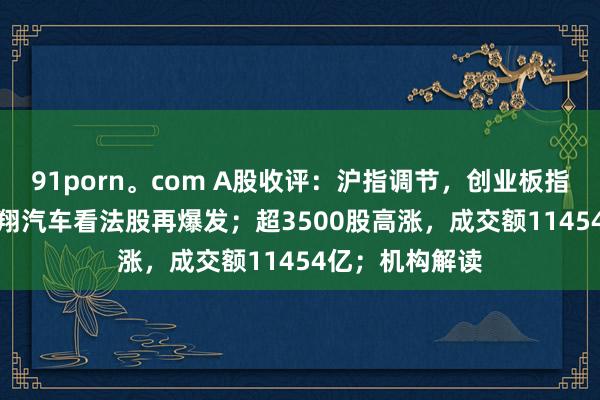 91porn。com A股收评：沪指调节，创业板指涨0.83%，飞翔汽车看法股再爆发；超3500股高涨，成交额11454亿；机构解读