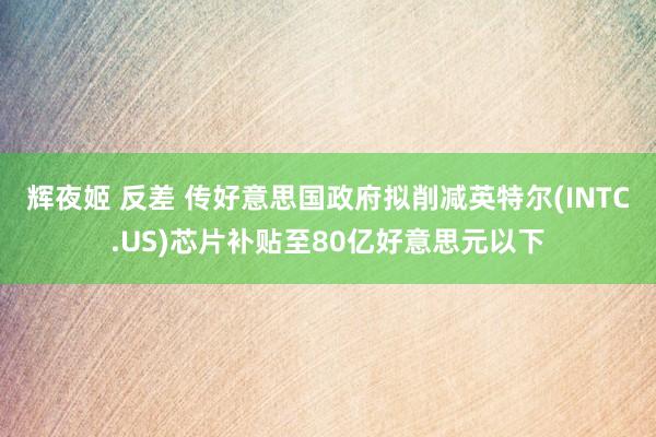 辉夜姬 反差 传好意思国政府拟削减英特尔(INTC.US)芯片补贴至80亿好意思元以下